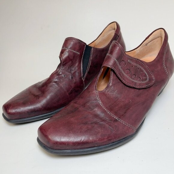 Think! Europe Womens 39 Burgundy Leather Comfort Mary Jane Shoes - Picture 3 of 15